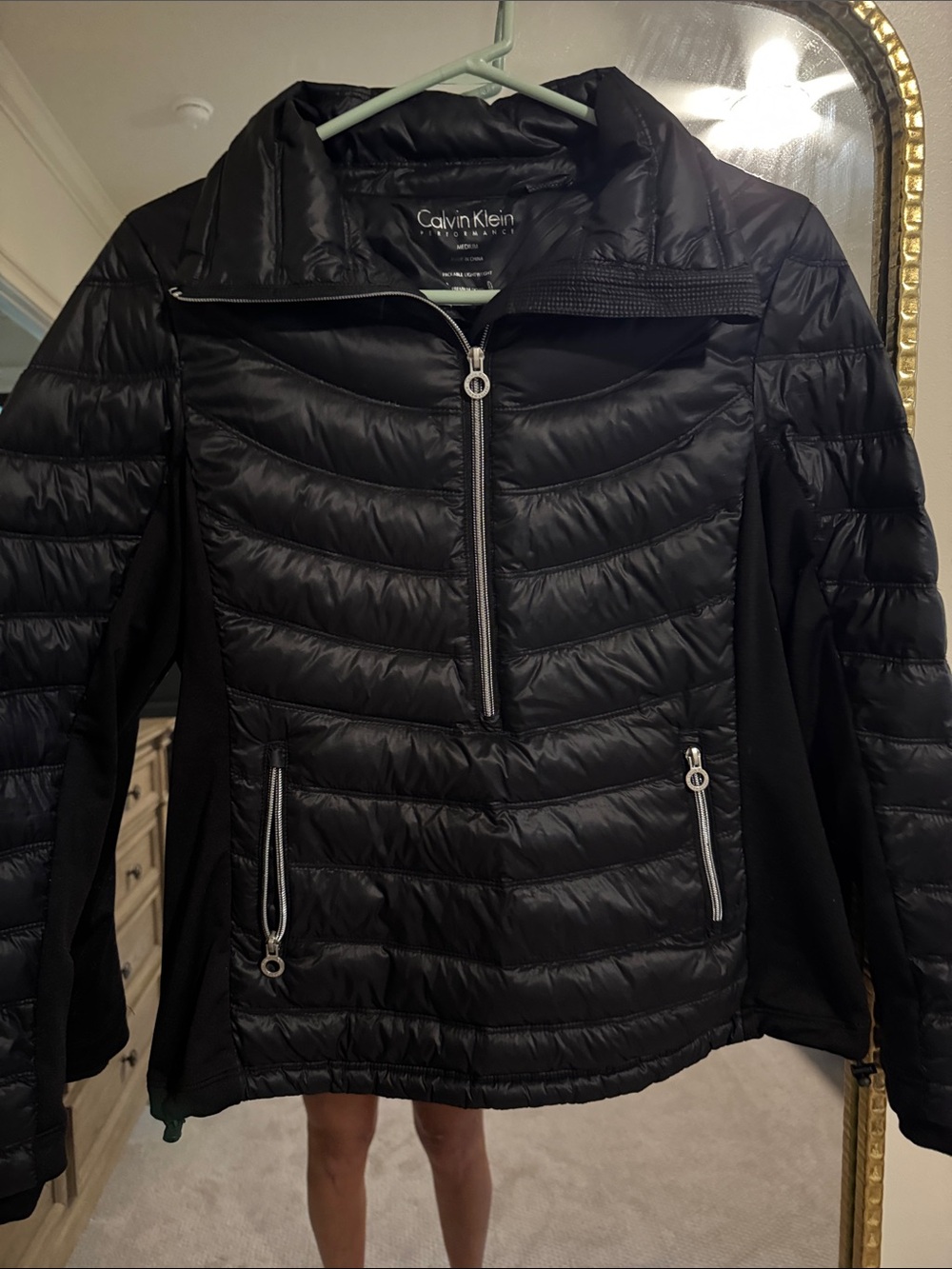 Calvin Klein Black Quilted Puffer Hybrid Jacket